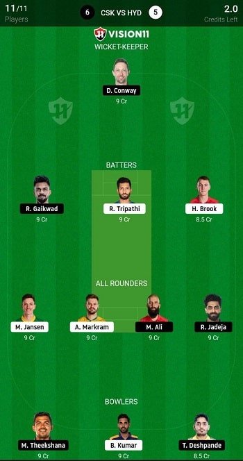 CSK vs SRH Dream11