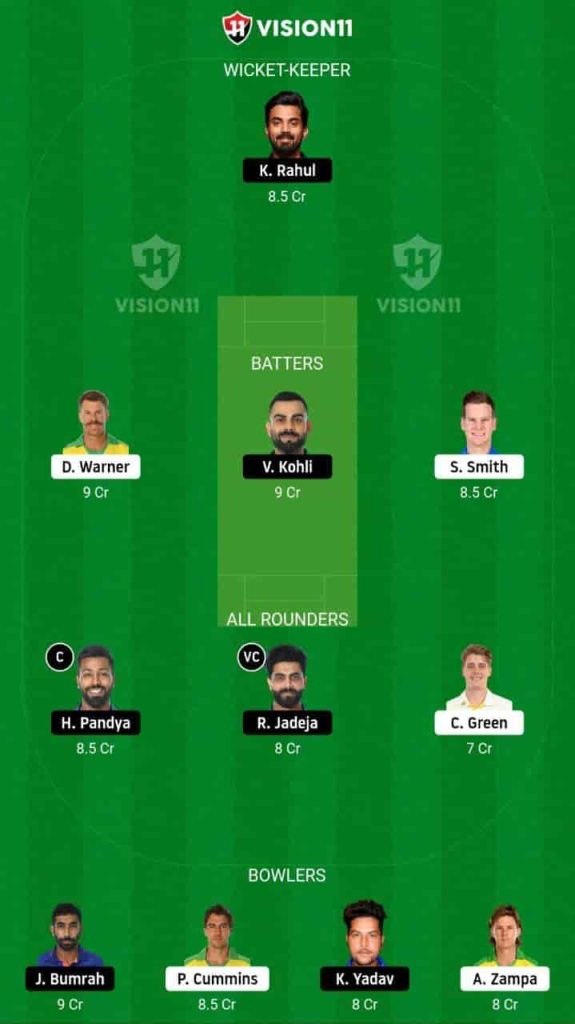 IND vs AUS Dream11 Prediction Today Dream11 Team IND vs AUS