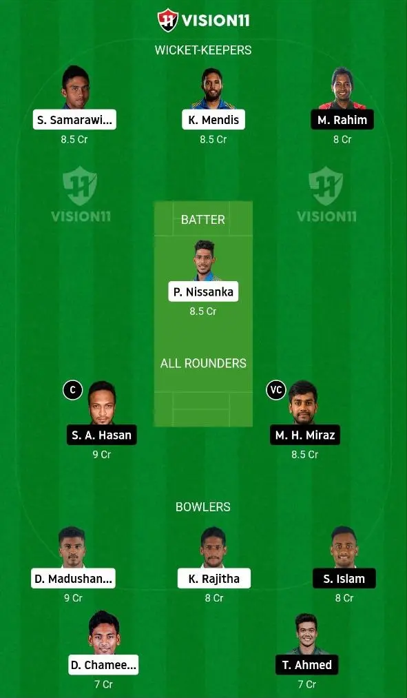 BAN vs SL Dream11 Prediction