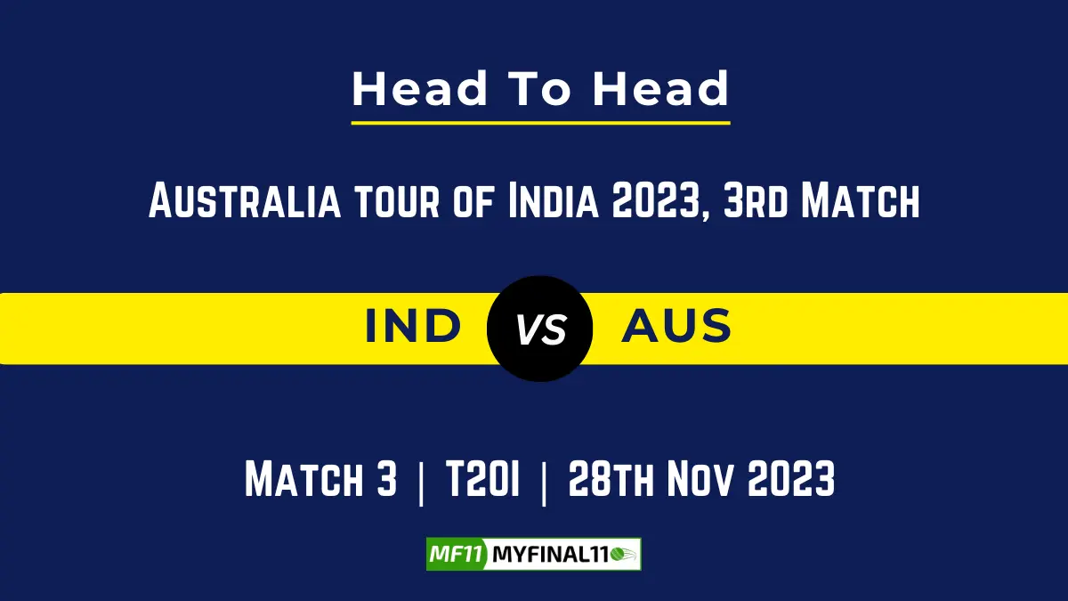 IND vs AUS Head to Head: Top Batsmen & Top Bowler, player records, and player head to head records for 3rd Match of Australia tour of India 2023