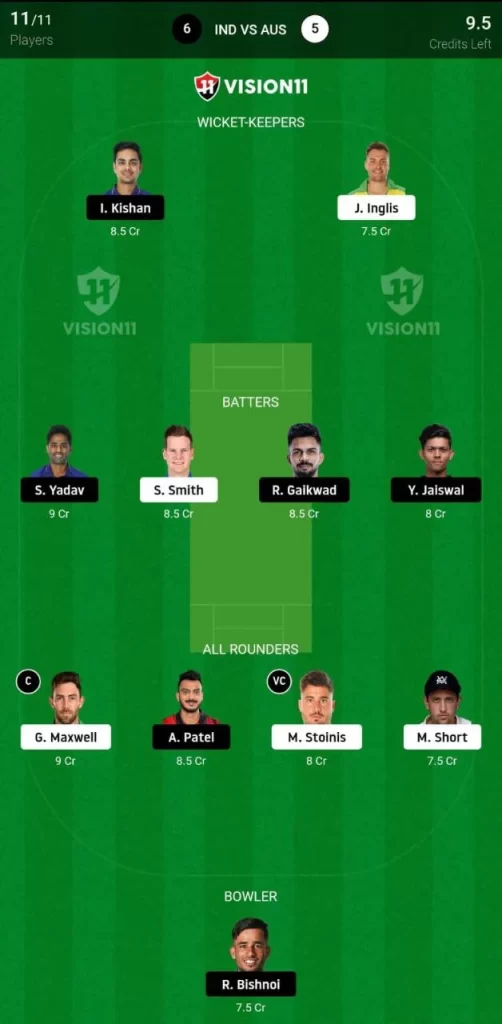 IND vs AUS Dream11 Prediction