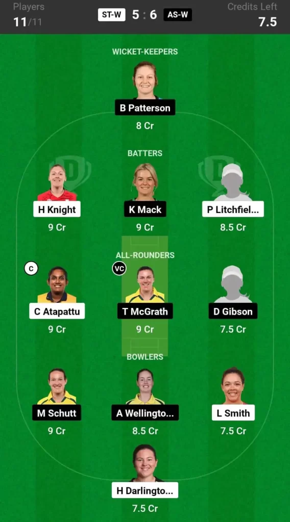 ST W vs AS W Dream11 Prediction