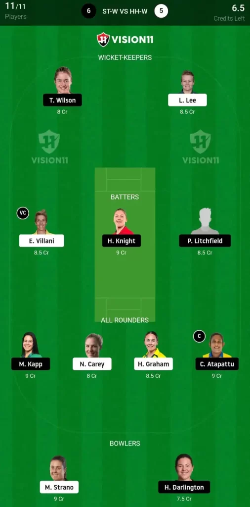 ST W vs HB W Dream11 Prediction