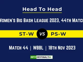 ST W vs PS W Head to Head: Top Batsmen & Top Bowler, player records, and player head to head records for 44th Match of WBBL