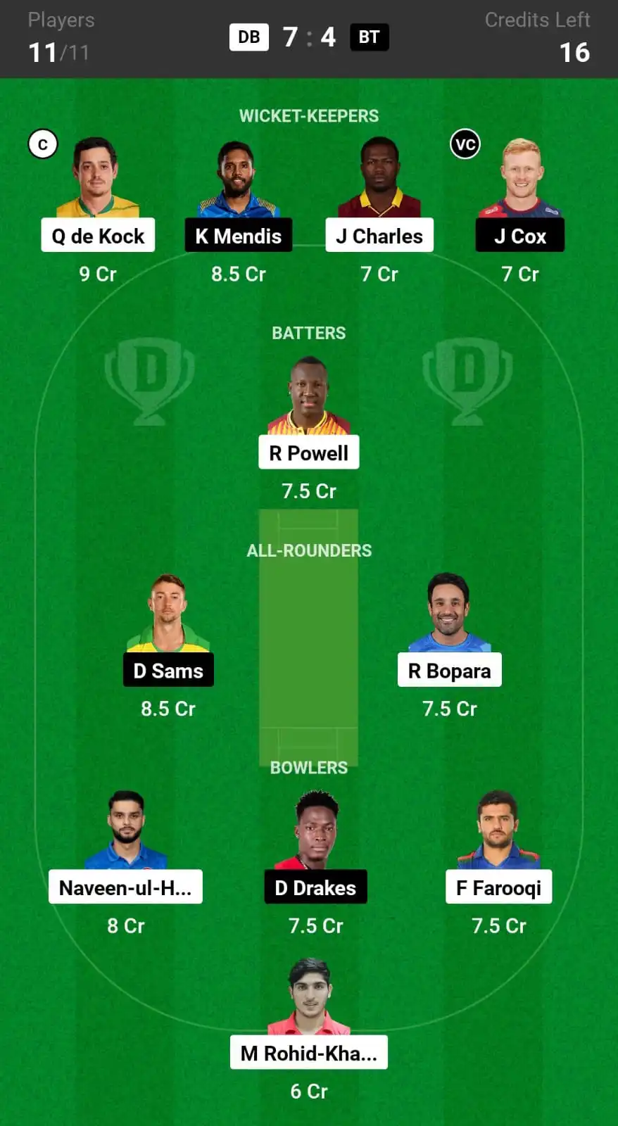 DB vs BT Dream11 Prediction