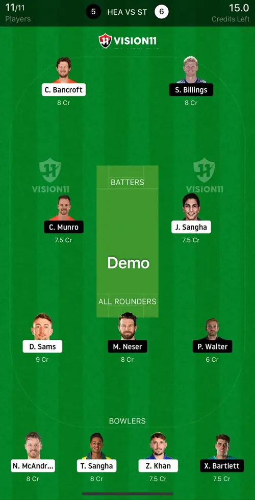 HEA vs THU Dream11 Prediction Expert Dream Fantasy Pick