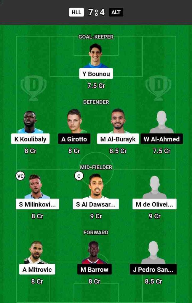 HLL vs ALT Dream11 Prediction Today Football Match.