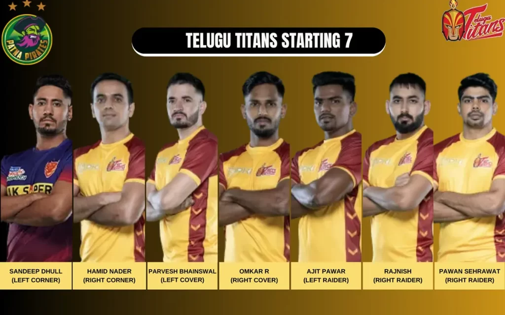 PAT vs TEL Dream11 Prediction Kabaddi, Telgu Titans Starting 7