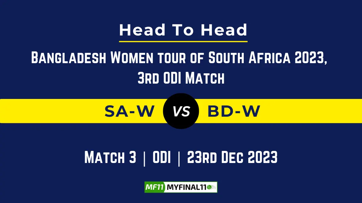 SA-W vs BD-W Head to Head Top Batsmen & Bowler records SA-W vs BD-W player records, SA-W vs BD-W player Battle SA-W vs BD-W Player Stats for 3rd ODI match of Bangladesh Women tour of South Africa 2023
