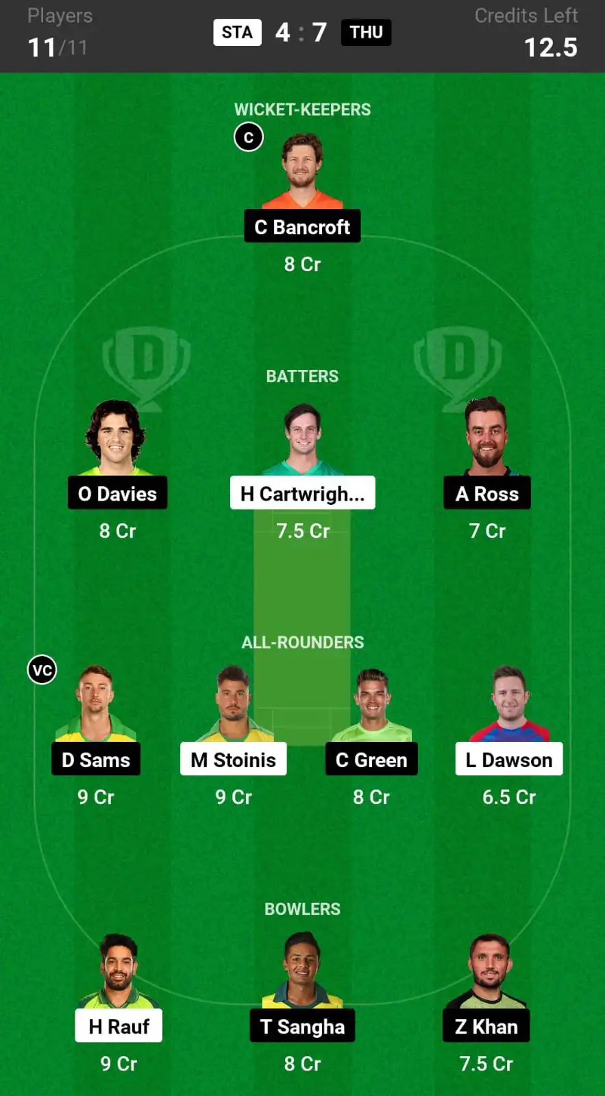 STA vs THU Dream11 Prediction