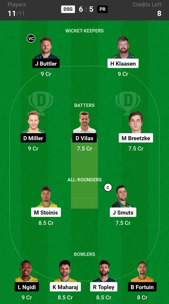 DSG vs PR Dream11 Prediction