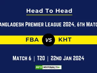 FBA vs KHT Head to Head, FBA vs KHT player records, FBA vs KHT player Battle, and FBA vs KHT Player Stats, FBA vs KHT Top Batsmen & Top Bowlers records for the Upcoming Bangladesh Premier League T20 2024, 6th Match, which will see Fortune Barishal taking on Khulna Tigers, in this article, we will check out the player statistics, Furthermore, Top Batsmen and top Bowlers, player records, and player records, including their head-to-head records