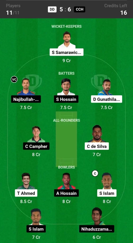 FDD vs CCH Dream11 Prediction