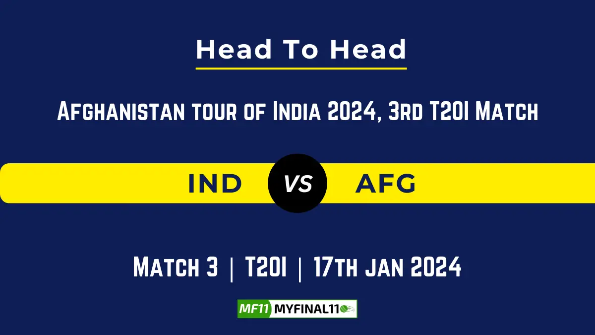 IND vs AFG Head to Head, player records, and player Battle, Top Batsmen & Top Bowlers records of Afghanistan tour of India 2024, 3rd T20I Match [17th Jan 2024]