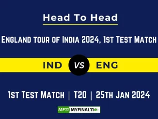 IND vs ENG Head to Head, player records, players stats, and player Battle, Top Batsmen & Top Bowler records for the 1st Test Match of England tour of India 2024