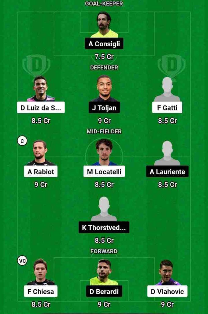 JUV vs SAS Dream11 Prediction Today Football Match.