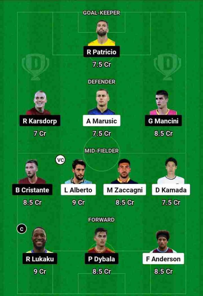 LAZ vs ROM Dream11 Prediction Today Football Match.