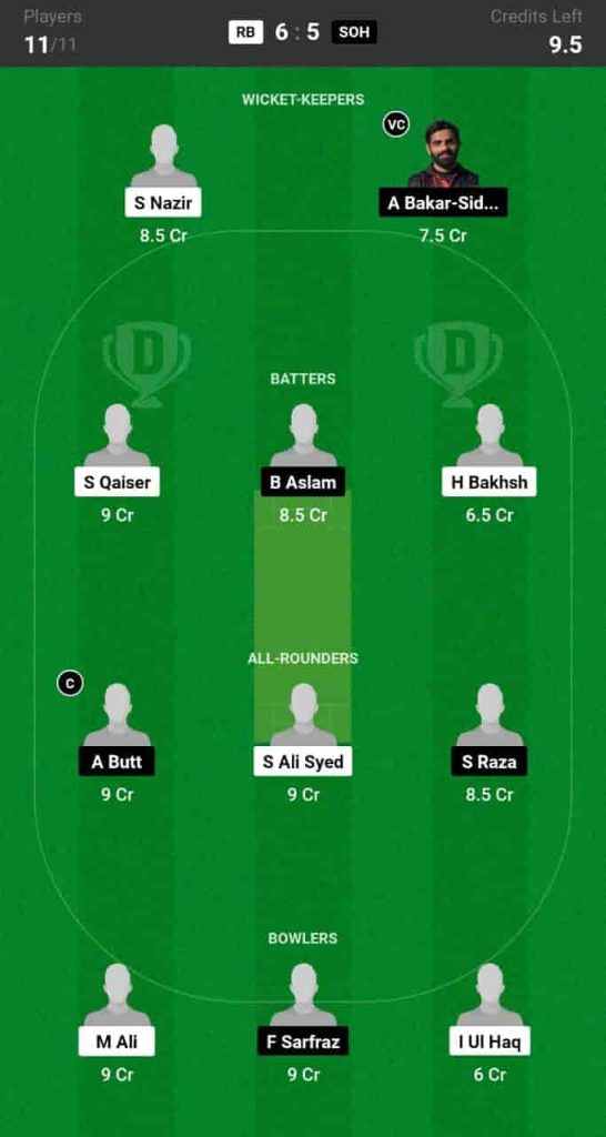 RB vs SOH Dream11 Prediction