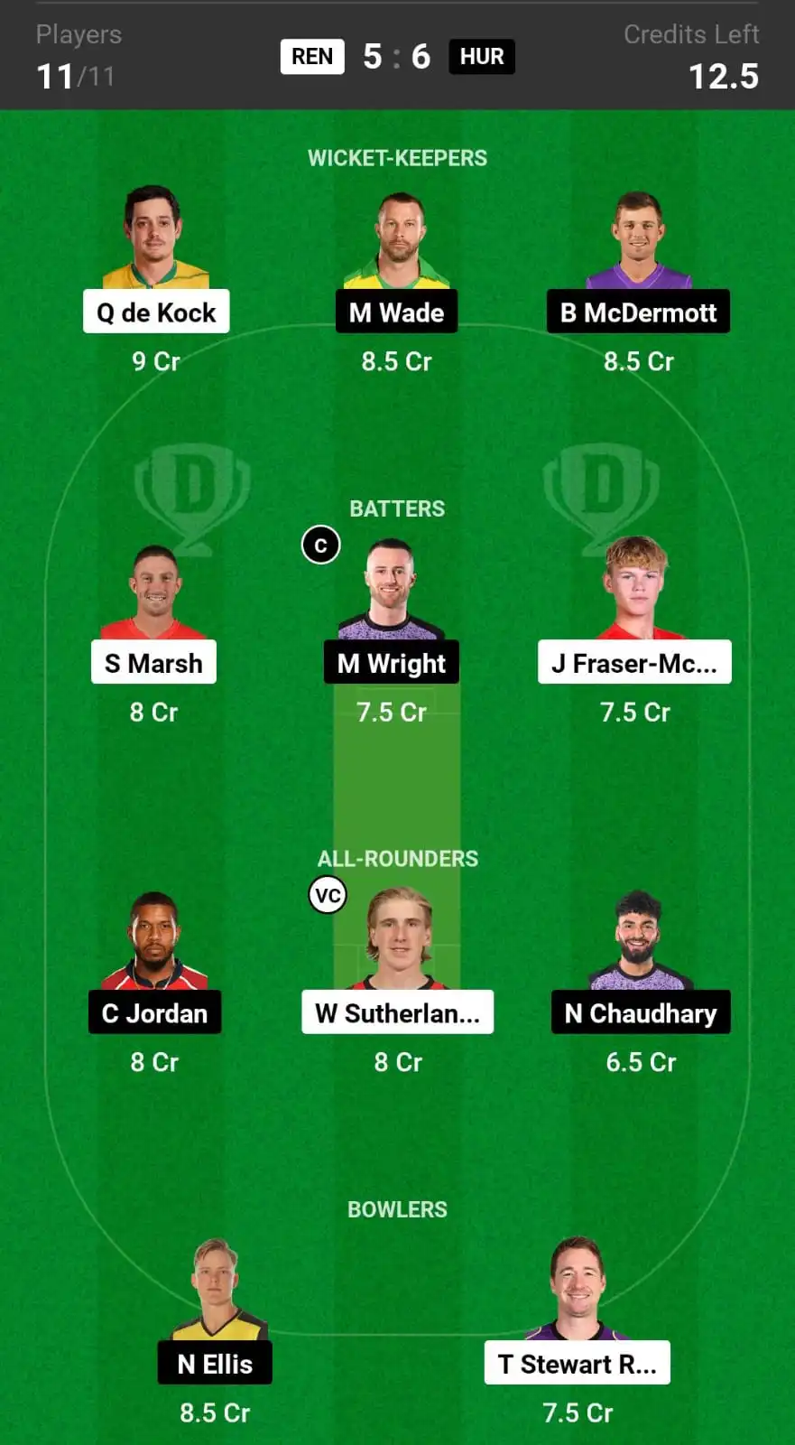 REN vs HUR Dream11 Prediction