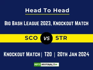 SCO VS STR Head to Head, player records, and player Battle, Top Batsmen & Top Bowler records for Knockout Match of BBL [20th Jan 2024]