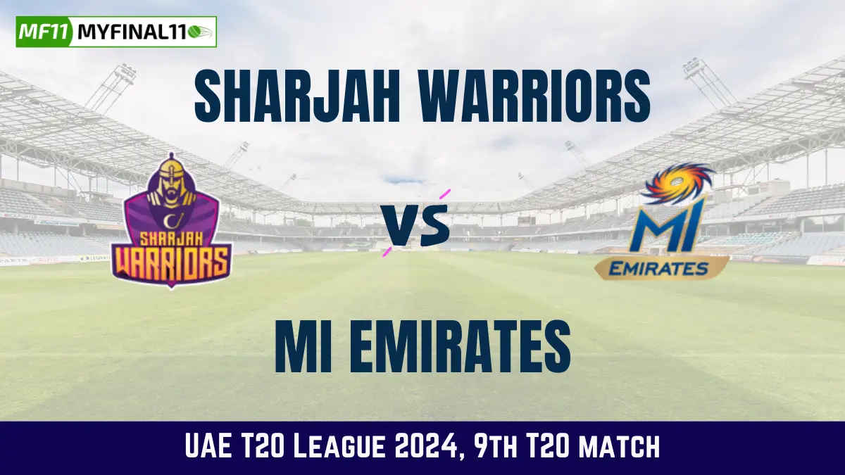 SJH vs EMI Live Score, 9th Match UAE T20 League 2024 Sharjah Warriors vs MI Emirates Live
