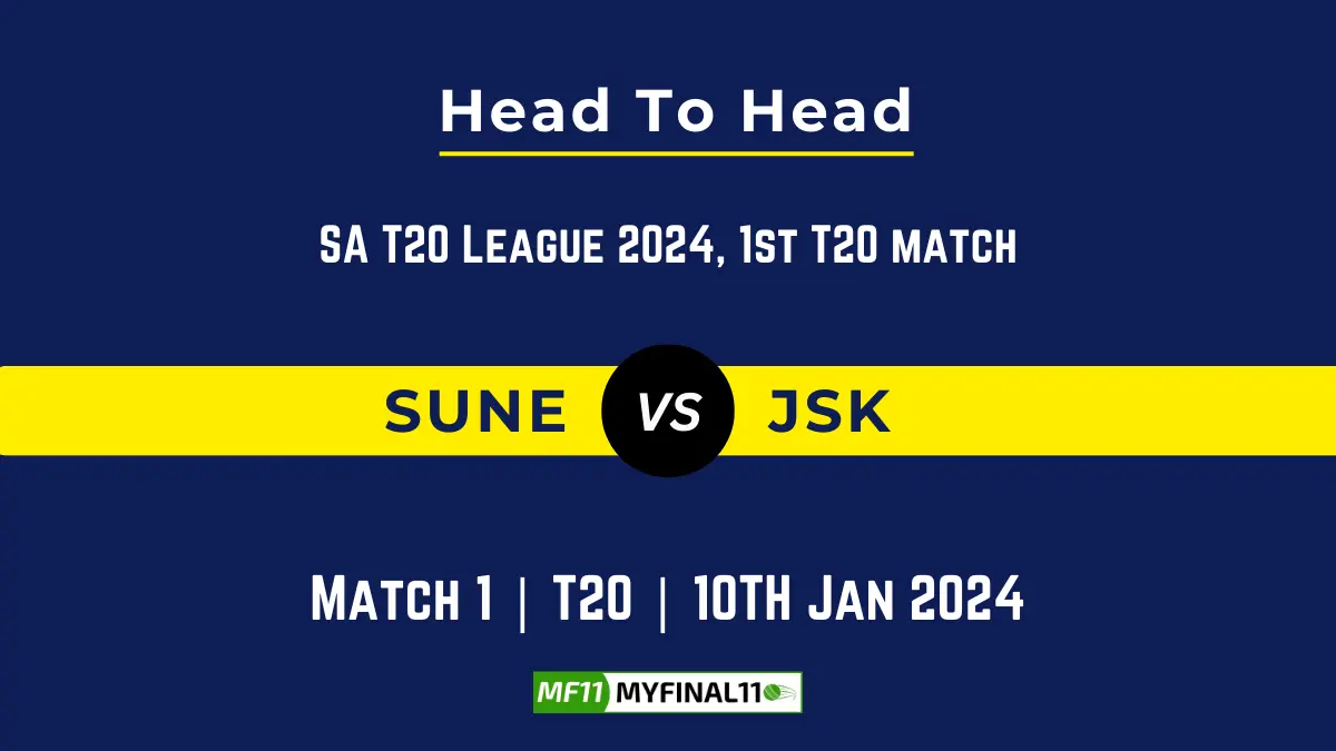 SUNE vs JSK Head to Head, SUNE vs JSK player records, SUNE vs JSK player Battle, and SUNE vs JSK Player Stats, SUNE vs JSK Top Batsmen & Top Bowlers records for the Upcoming SA T20 League 2024, 1st Match, which will see Sunrisers Eastern Cape taking on Joburg Super Kings, in this article, we will check out the player statistics, Furthermore, Top Batsmen and top Bowler, player records, and player records, including their head-to-head records