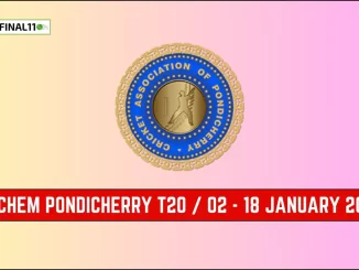 Siechem Pondicherry T20 Live Score, Matches, scorecard, results, points table & squad