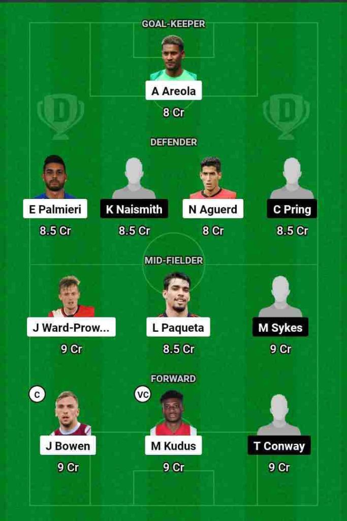 WHU vs BRI Dream11 Prediction Today Football Match.