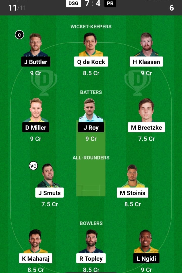 DSG vs PR Dream11 Prediction Fantasy Expert Cricket Team: SA T20 League 2024