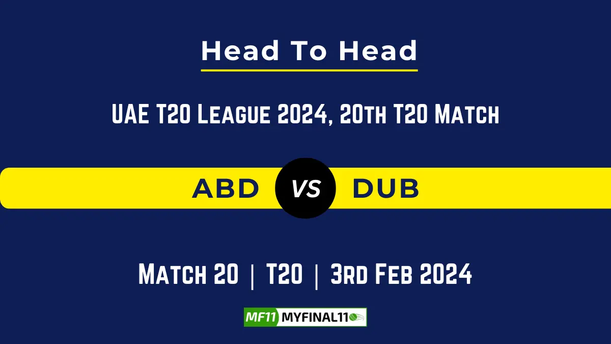 ABD vs DUB Head to Head, ABD vs DUB player records, ABD vs DUB player Battle, ABD vs DUB Player Stats, ABD vs DUB Top Batsmen & Top Bowlers records for the Upcoming UAE T20 League, 20th T20 Match, which will see Abu Dhabi Knight Riders taking on Dubai Capitals, in this article, we will check out the player statistics, Furthermore, Top Batsmen and top Bowler, player records, and player records, including their head-to-head records