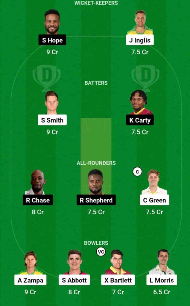 AUS vs WI Dream11 Prediction Today is the 2nd ODI Match of the West Indies Tour Of Australia 2024. This match will be hosted at Sydney Cricket Ground, Sydney, scheduled for 4th Feb 2024, at 09:00 IST. Australia (AUS) vs West Indies (WI) match In-depth match analysis & Fantasy Cricket Tips. Get Venue Stats of the Sydney Cricket Ground, Sydney Ground pitch report