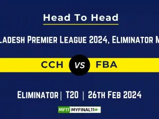 CCH vs FBA Head to Head, CCH vs FBA player records, CCH vs FBA player Battle, and CCH vs FBA Player Stats, CCH vs FBA Top Batsmen & Top Bowlers records for the Upcoming Bangladesh Premier League T20 2024, Eliminator Match, which will see Chattogram Challengers taking on Fortune Barishal, in this article, we will check out the player statistics, Furthermore, Top Batsmen and top Bowlers, player records, and player records, including their head-to-head records