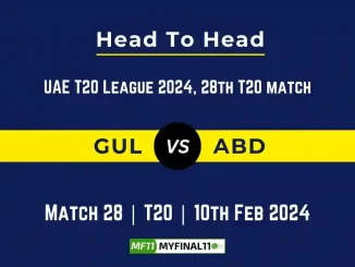 GUL vs ABD Head to Head, GUL vs ABD player records, GUL vs ABD player Battle, GUL vs ABD Player Stats, GUL vs ABD Top Batsmen & Top Bowlers records for the Upcoming UAE T20 League 2024, 28th T20 Match, which will see Gulf Giants taking on Abu Dhabi Knight Riders, in this article, we will check out the player statistics, Furthermore, Top Batsmen and top Bowler, player records, and player records, including their head-to-head records
