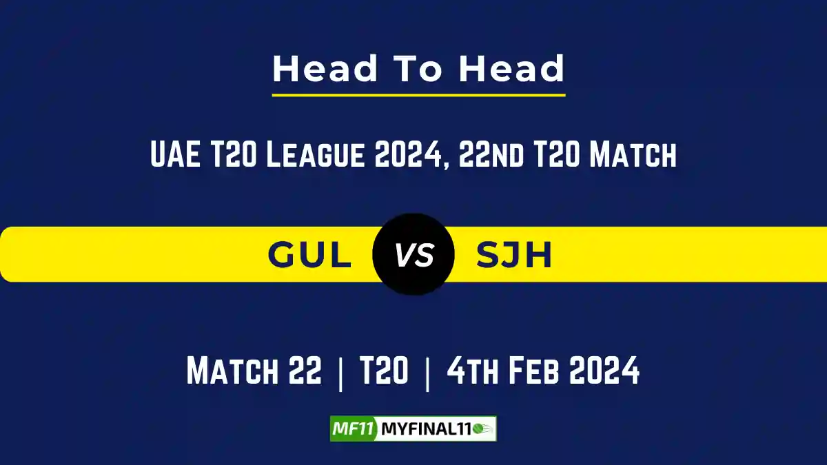 GUL vs SJH Head to Head, GUL vs SJH player records, GUL vs SJH player Battle, GUL vs SJH Player Stats, GUL vs SJH Top Batsmen & Top Bowlers records for the Upcoming UAE T20 League 2024, 22nd T20 Match, which will see Gulf Giants taking on Sharjah Warriors, in this article, we will check out the player statistics, Furthermore, Top Batsmen and top Bowler, player records, and player records, including their head-to-head records