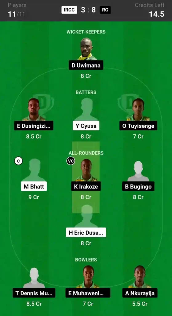 IRCC vs RG Dream11 Prediction