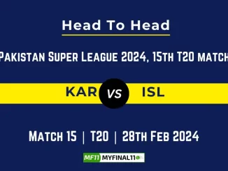 KAR vs ISL Head to Head, player records, and player Battle, Top Batsmen & Top Bowlers records for 15th Match of Pakistan Super League 2024 [28th Feb 2024]