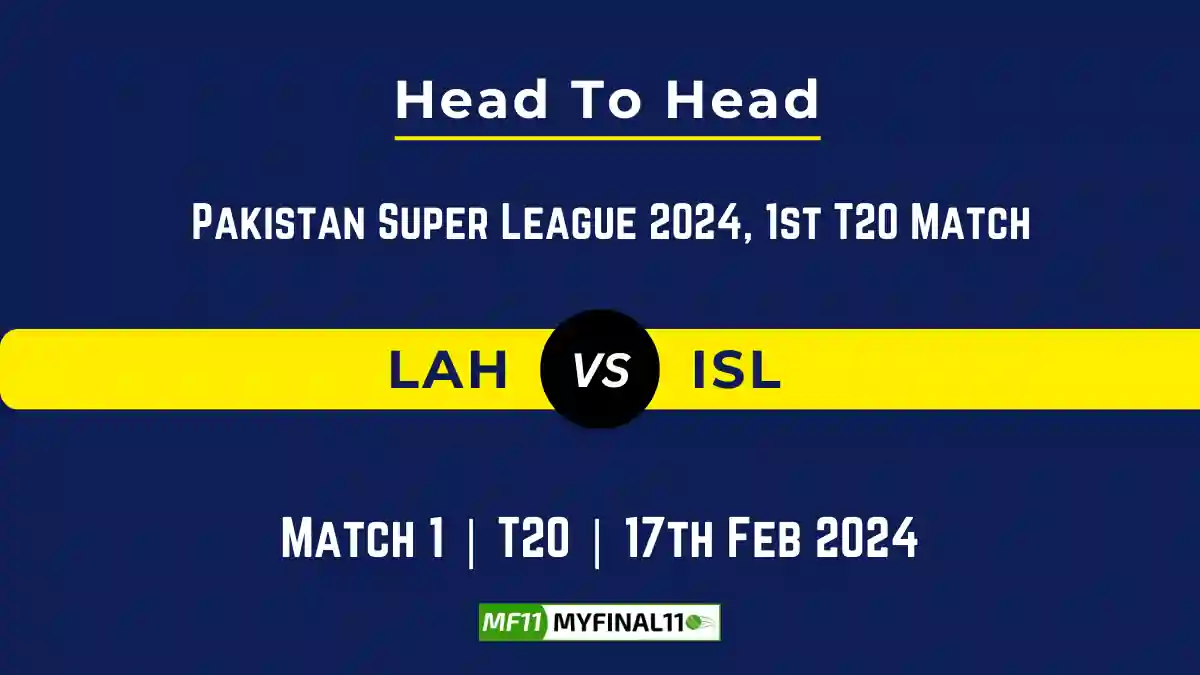 LAH vs ISL Head to Head, LAH vs ISL player records, LAH vs ISL player Battle, and LAH vs ISL Player Stats, LAH vs ISL Top Batsmen & Top Bowlers records for the Upcoming Pakistan Super League 2024, 1st Match, which will see Lahore Qalandars taking on Islamabad United, in this article, we will check out the player statistics, Furthermore, Top Batsmen and top Bowlers, player records, and player records, including their head-to-head records
