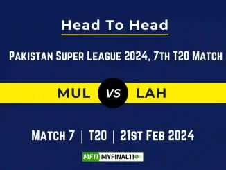 MUL vs LAH Head to Head, MUL vs LAH player records, MUL vs LAH player Battle, and MUL vs LAH Player Stats, MUL vs LAH Top Batsmen & Top Bowlers records for the Upcoming Pakistan Super League 2024, 7th Match, which will see Multan Sultans taking on Lahore Qalandars, in this article, we will check out the player statistics, Furthermore, Top Batsmen and top Bowlers, player records, and player records, including their head-to-head records
