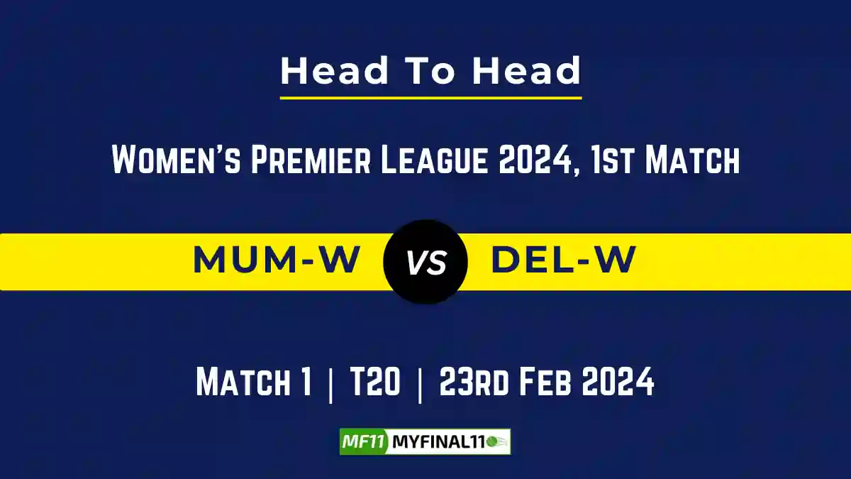 MUM-W vs DEL-W Head to Head, MUM-W vs DEL-W player records, MUM-W vs DEL-W player Battle, and MUM-W vs DEL-W Player Stats, MUM-W vs DEL-W Top Batsmen & Top Bowlers records for the Upcoming Women's Premier League 2024, 1st Match, which will see Mumbai Indians Women taking on Delhi Capitals Women, in this article, we will check out the player statistics, Furthermore, Top Batsmen and top Bowlers, player records, and player records, including their head-to-head records