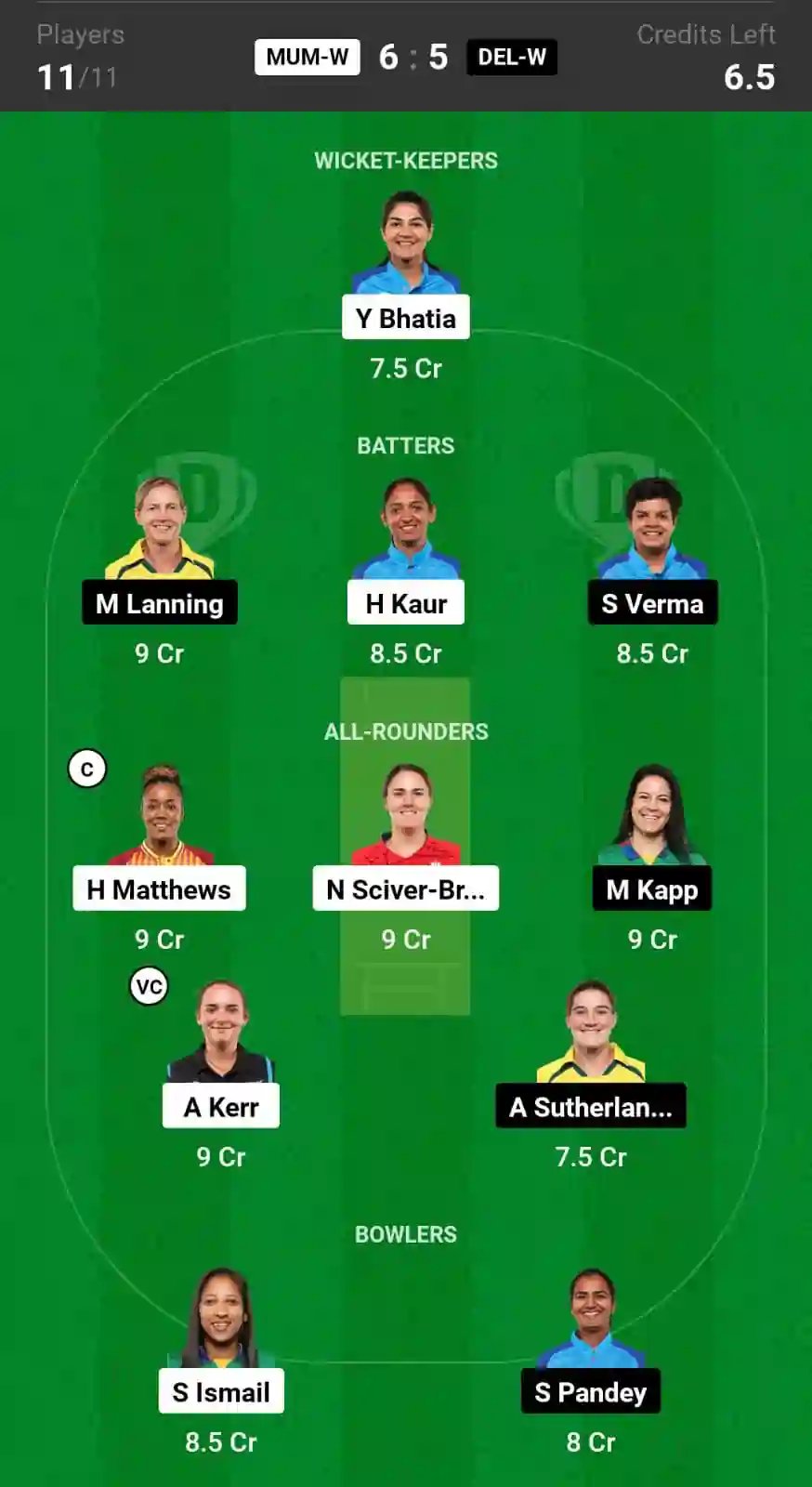 MUM-W vs DEL-W Dream11 Prediction