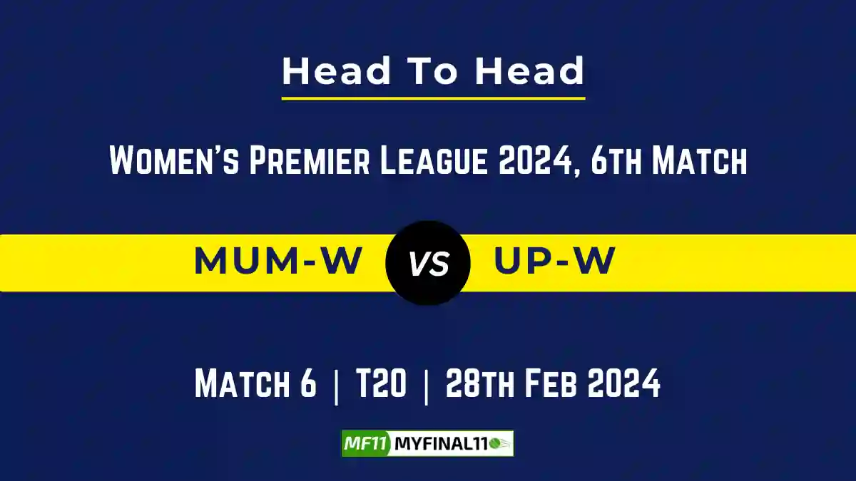 MUM-W vs UP-W Head to Head, MUM-W vs UP-W player records, MUM-W vs UP-W player Battle, and MUM-W vs UP-W Player Stats, MUM-W vs UP-W Top Batsmen & Top Bowlers records for the Upcoming Women's Premier League 2024, 6th Match, which will see Mumbai Indians Women taking on UP Warriorz, in this article, we will check out the player statistics, Furthermore, Top Batsmen and top Bowlers, player records, and player records, including their head-to-head records