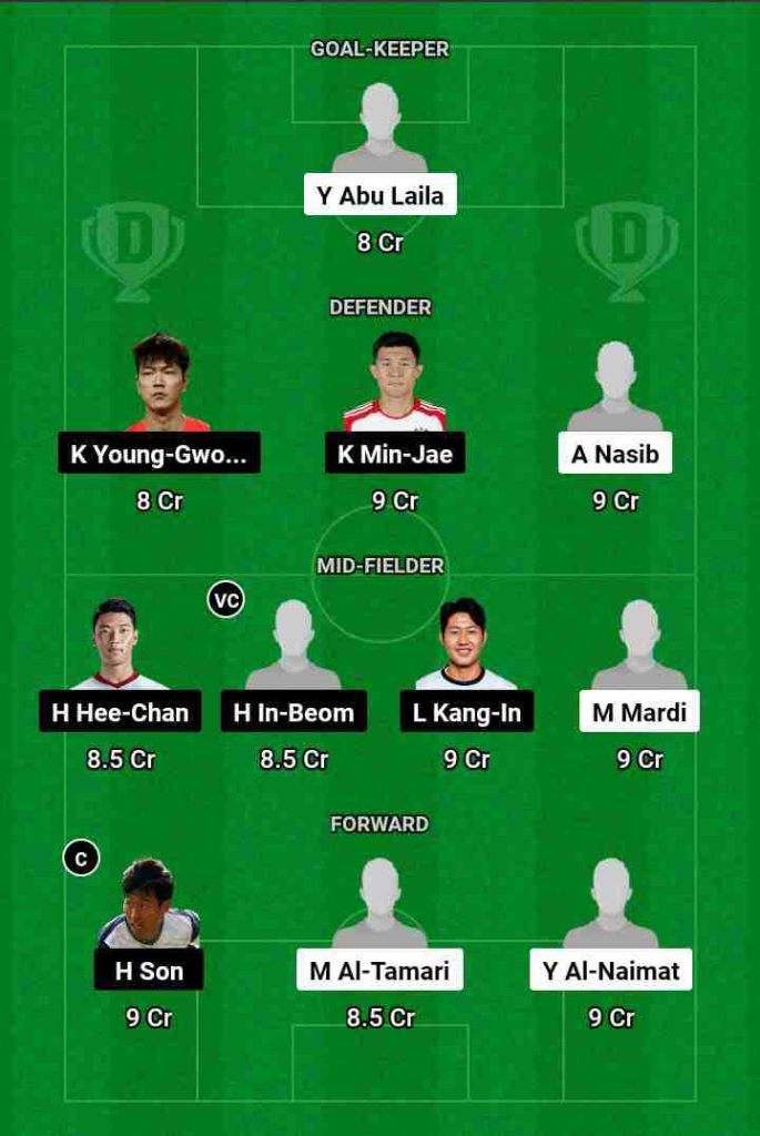 JOR vs KOR Dream11 Prediction Today Football Match.