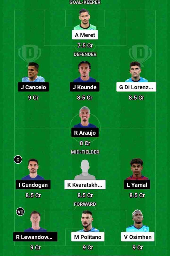 NAP vs BAR  Dream11 Prediction Today Football Match.