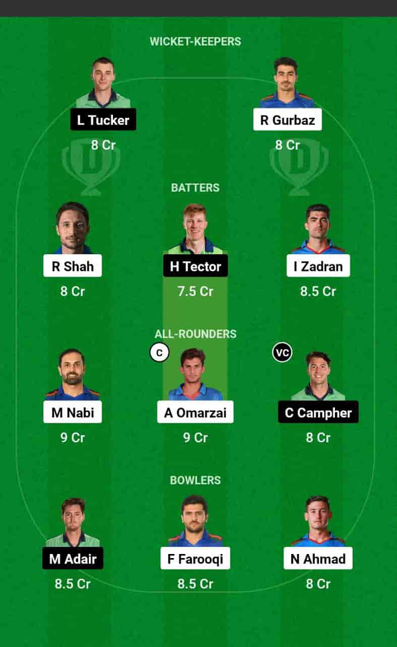 AFG vs IRE Dream11 Prediction 