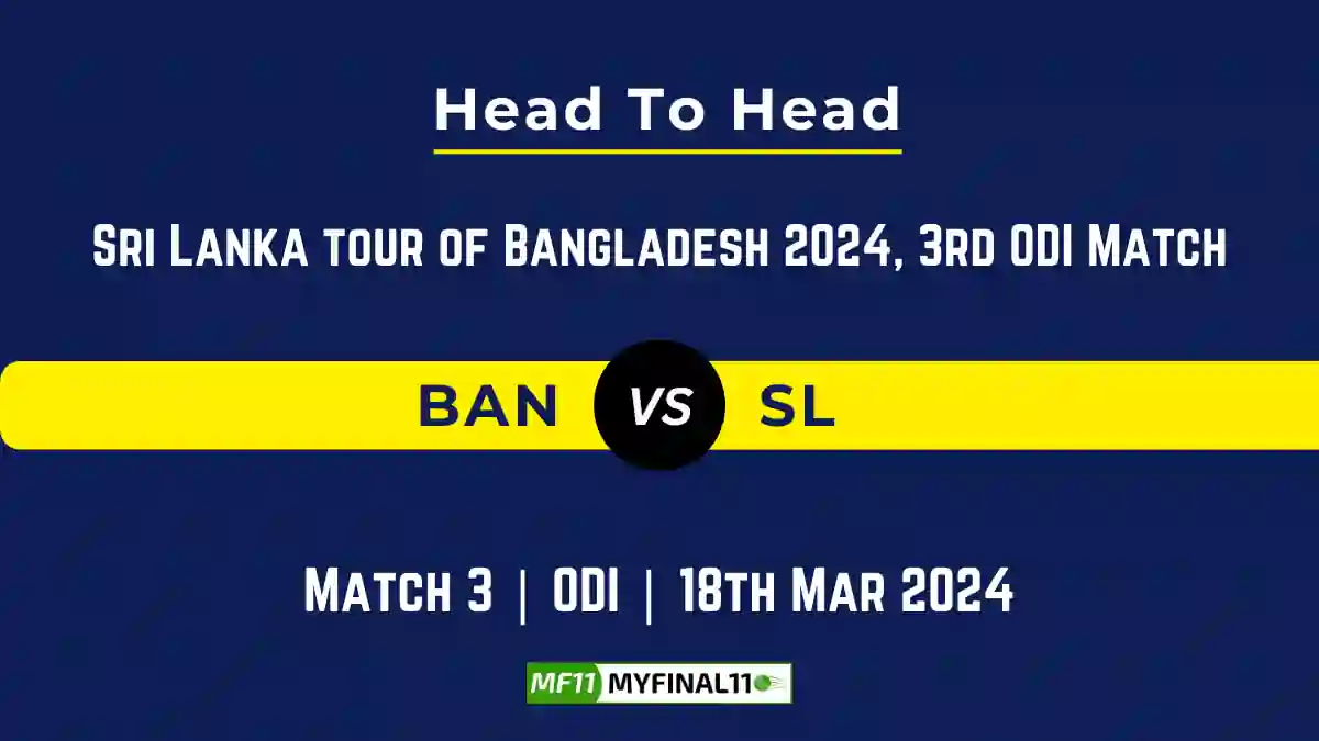 BAN vs SL Head to Head, BAN vs SL player records, BAN vs SL player Battle, and BAN vs SL Player Stats, BAN vs SL Top Batsmen & Top Bowlers records for the Upcoming Sri Lanka tour of Bangladesh 2024, 3rd ODI Match, which will see Bangladesh taking on Sri Lanka, in this article, we will check out the player statistics, Furthermore, Top Batsmen and top Bowlers, player records, and player records, including their head-to-head records