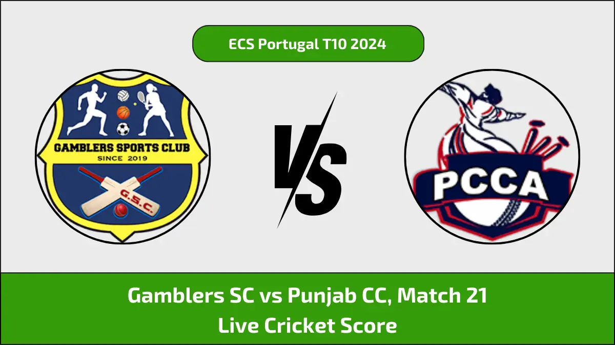 GAM vs PNJ Live Score, ECS Portugal T10, 21st Match: Gamblers SC vs Punjab CC Live Cricket Score [28th March 2024]