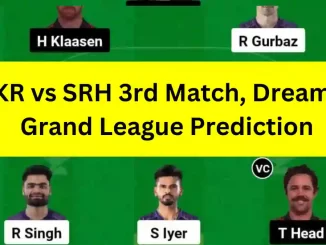 IPL 2024, 3rd Match: KKR vs SRH Dream11 Grand League (GL) Prediction, Trump Pick, Must Have Pick C & VC [23rd Mar 2024]