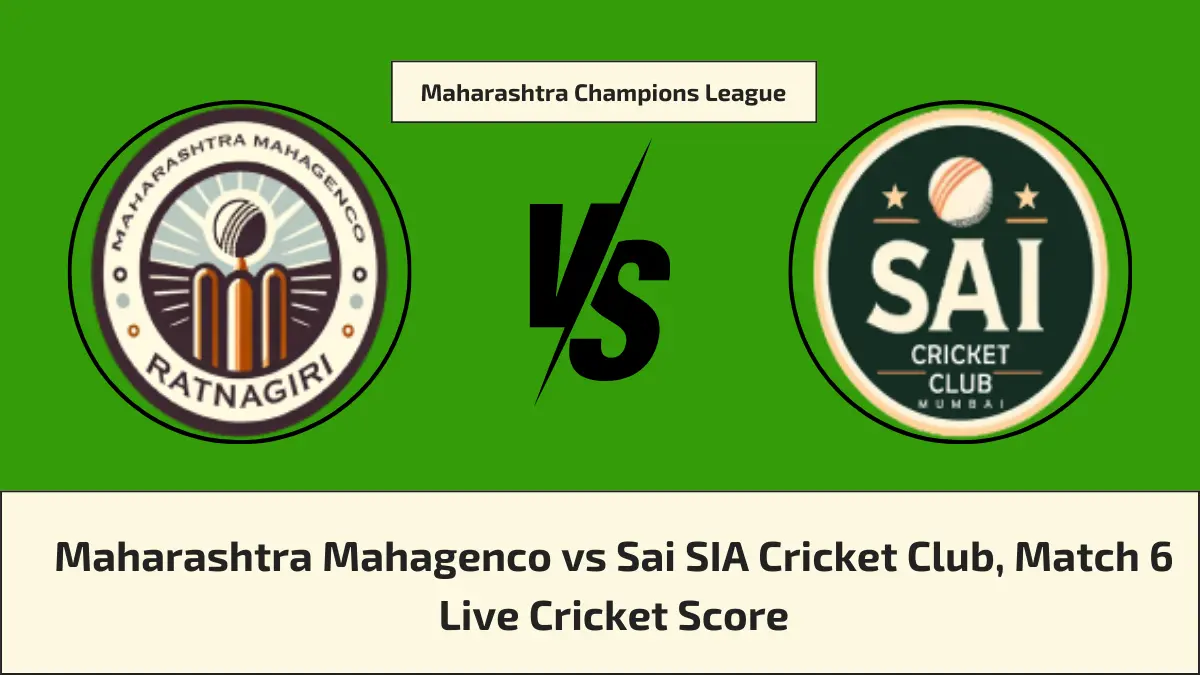 MMG vs SSCC Live Score Scorecard, Maharashtra Clubs CL T20 2024 Live Score 6th Match Maharashtra Mahagenco vs Sai SIA Cricket Club Live Cricket Score, Ball by ball Commentary