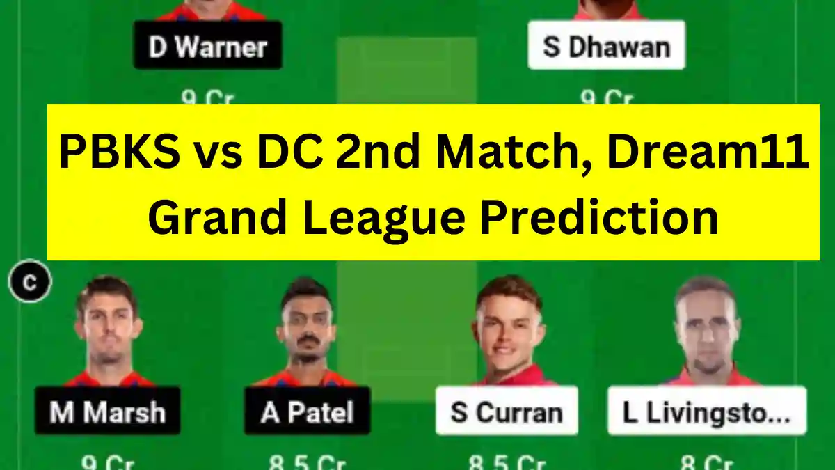 IPL 2024, Match 2: PBKS vs DC Dream11 Grand League (GL) Prediction, Trump Pick, Must Have Pick C & VC [23rd Mar 2024]