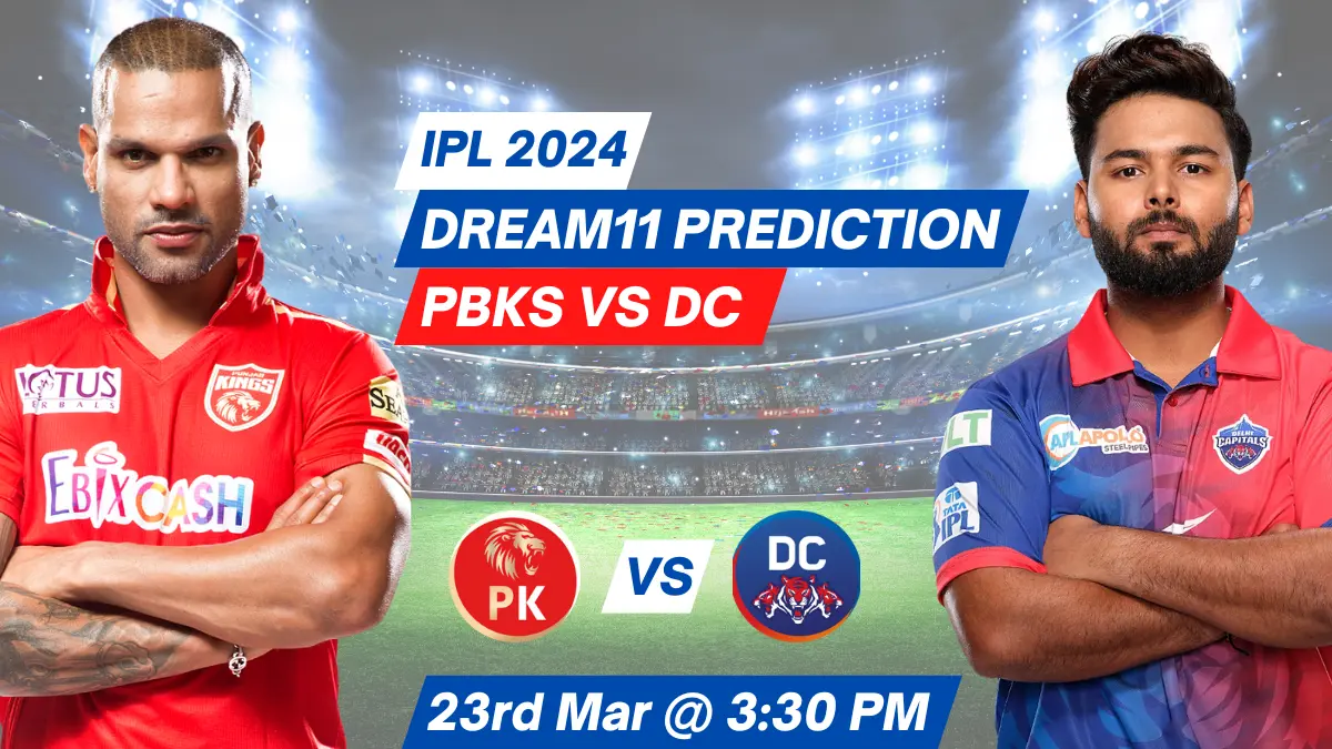 PBKS vs DC Dream11 Prediction, Pitch Report, Playing 11 IPL 2024, Match 2 Punjab Kings (PBKS) vs Delhi Capitals (DC) at Maharaja Yadavindra Singh International Cricket Stadium, Mullanpur, Mohali,